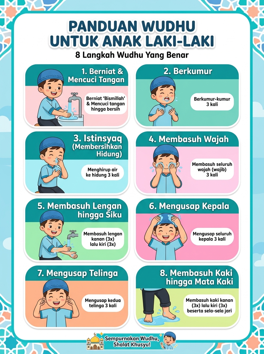 Tata Cara Wudhu Laki Laki